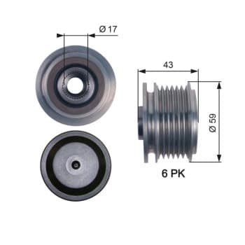 Poulie roue libre, alternateur DriveAlign® OAP7112 Gates