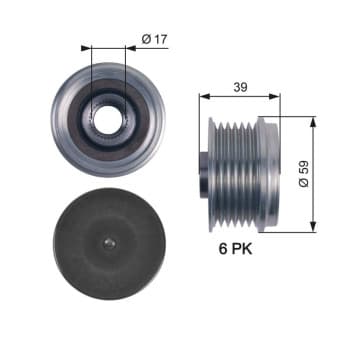 Poulie roue libre, alternateur DriveAlign® OAP7113 Gates