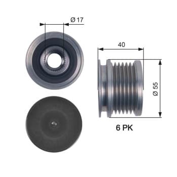 Poulie roue libre, alternateur DriveAlign® OAP7114 Gates