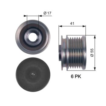 Poulie roue libre, alternateur DriveAlign® OAP7115 Gates