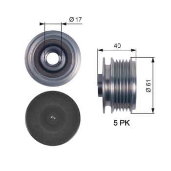 Poulie roue libre, alternateur DriveAlign® OAP7117 Gates