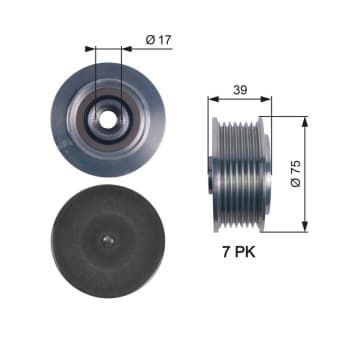 Poulie roue libre, alternateur DriveAlign® OAP7119 Gates