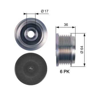 Poulie roue libre, alternateur DriveAlign® OAP7131 Gates