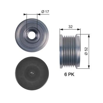 Poulie roue libre, alternateur DriveAlign® OAP7140 Gates