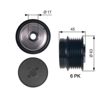 Poulie roue libre, alternateur DriveAlign® OAP7141 Gates