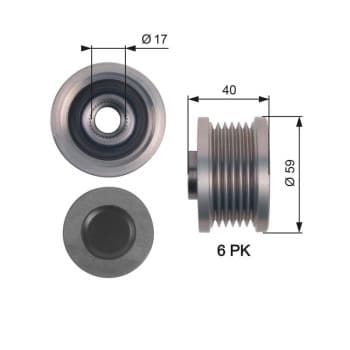 Poulie roue libre, alternateur DriveAlign® OAP7144 Gates