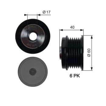 Poulie roue libre, alternateur DriveAlign® OAP7154 Gates