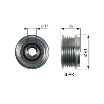 Poulie roue libre, alternateur DriveAlign® OAP7166 Gates