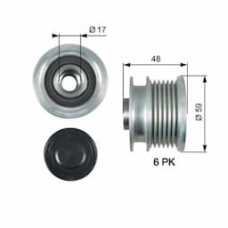 Poulie roue libre, alternateur DriveAlign® OAP7178 Gates