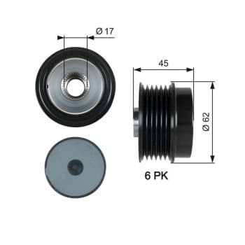 Poulie roue libre, alternateur DriveAlign® OAP7180 Gates