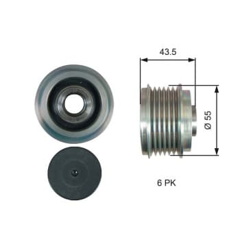 Poulie roue libre, alternateur DriveAlign® OAP7219 Gates