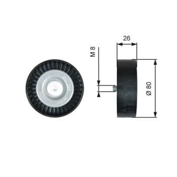 Poulie renvoi/transmission, courroie trapézoïdale à nervures DriveAlign® T36367 Gates