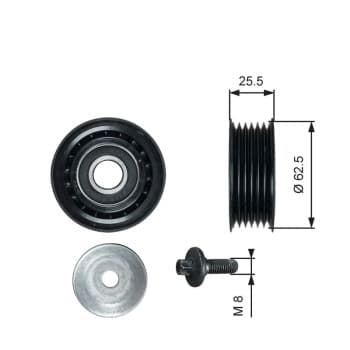 Poulie renvoi/transmission, courroie trapézoïdale à nervures DriveAlign® T36736 Gates