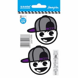 Autocollant de tatouage de voiture Garçon en casquette de baseball 2pcs - 6.4x6.1cm