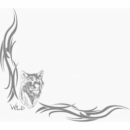 Autocollant de tatouage de voiture loup - 46x55cm - 2pcs côté gauche et côté droit