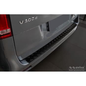 Protecteur de pare-chocs arrière en aluminium noir mat adapté pour Mercedes Vito & Classe V 2014-2019 & Faceli