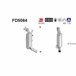 Filtre à particules diesel, système d'échappement FD5064 AS