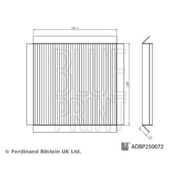 filtre à air d'habitacle ADBP250072 Blue Print