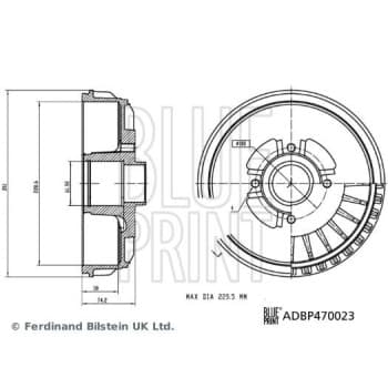 tambour de frein avec roulement de roue ADBP470023 Blue Print