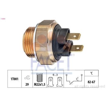 Interrupteur de température, ventilateur de radiateur Made in Italy - OE Equivalent 7.5004 Facet