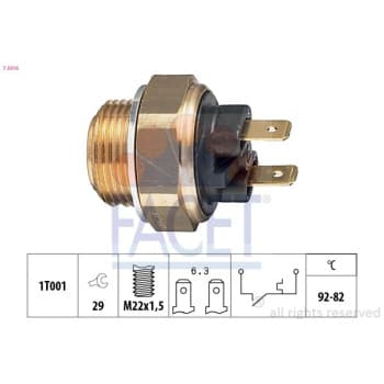 Interrupteur de température, ventilateur de radiateur Made in Italy - OE Equivalent 7.5016 Facet