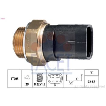 Interrupteur de température, ventilateur de radiateur Made in Italy - OE Equivalent 7.5031 Facet