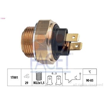 Interrupteur de température, ventilateur de radiateur Made in Italy - OE Equivalent 7.5134 Facet