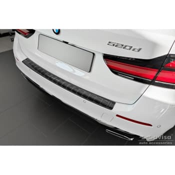 Protection de pare-chocs arrière en acier inoxydable noir pour BMW Série 5 G31 Touring Facelift 2020- sauf M-Sport &#3