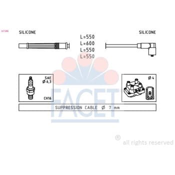 Kit de câbles d'allumage Made in Italy - OE Equivalent 4.7246 Facet