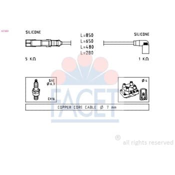 Kit de câbles d'allumage Made in Italy - OE Equivalent 4.7223 Facet