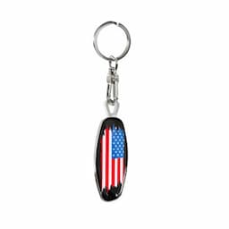 Porte-clés en acier inoxydable - Emblème/Drapeau USA+PL