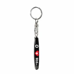 Porte-clés en acier inoxydable - &#39;Blood Type&#39; 0 RH-