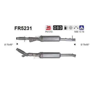 Filtre à particules diesel, système d'échappement FR5231 AS