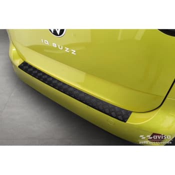 Protection de pare-chocs arrière en aluminium noir mat sur mesure pour Volkswagen ID. Plaque rayée Buzz + Cargo
