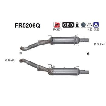 Filtre à particules diesel, système d'échappement FR5206Q AS