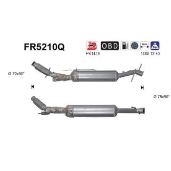 Filtre à particules diesel, système d'échappement FR5210Q AS