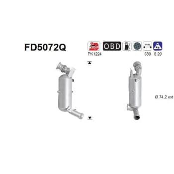 Filtre à particules diesel, système d'échappement FD5072Q AS