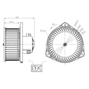 Ventilateur de chauffage 34303 NRF