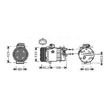 Compresseur, climatisation OLAK464 Ava Quality Cooling