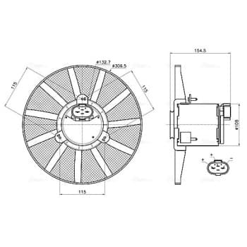 Roue de ventilateur de refroidissement VN7443 Ava Quality Cooling