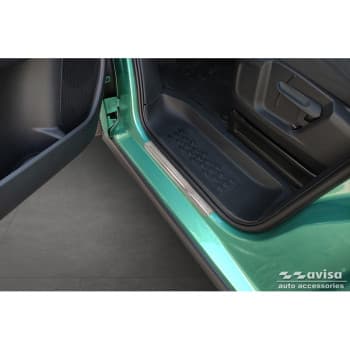 Seuils de porte en acier inoxydable sur mesure pour Volkswagen ID.Buzz 2022 - - 'Lines' - 2 pièces
