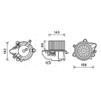 Moteur électrique, pulseur d'air habitacle FT8419 Ava Quality Cooling