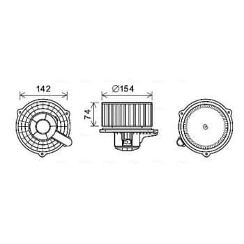 Moteur électrique, pulseur d'air habitacle HY8425 Ava Quality Cooling