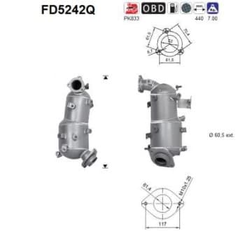 Filtre à particules, système d'échappement FD5242Q AS