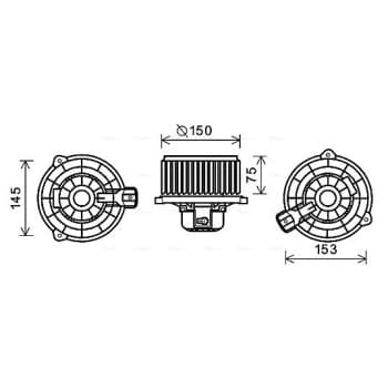 Moteur électrique, pulseur d'air habitacle KA8243 Ava Quality Cooling