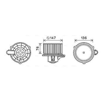 Moteur électrique, pulseur d'air habitacle KA8248 Ava Quality Cooling