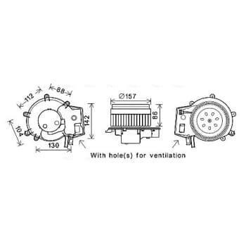 Moteur électrique, pulseur d'air habitacle MS8643 Ava Quality Cooling