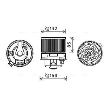 Moteur électrique, pulseur d'air habitacle PE8371 Ava Quality Cooling