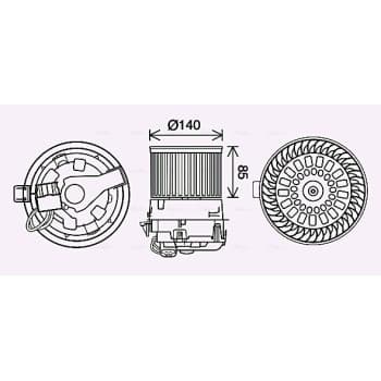 Moteur électrique, pulseur d'air habitacle PE8558 Ava Quality Cooling