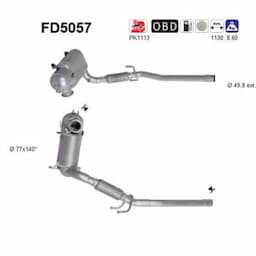 Filtre à particules, système d'échappement FD5057 AS